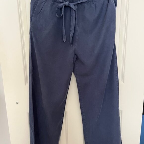 High Waisted Navy Womens Trousers (L) - Picture 4 of 4